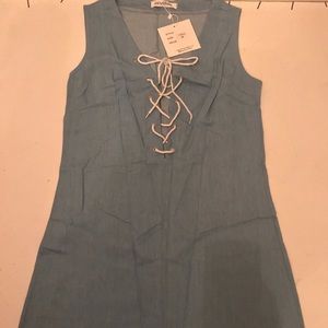 Soft denim dress with great front detail